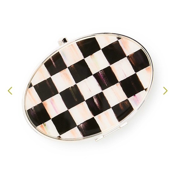 MacKenzie-Childs Accessories - Mackenzie-Childs Courtly Check Silver Plated Compact Mirror
